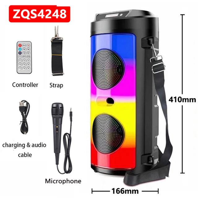 Cột âm thanh di động không dây 30W Loa siêu trầm âm thanh nổi công suất cao Loa tiệc âm trầm có micrô Loa karaoke gia đình Màu sắc: ZQS1202 10W