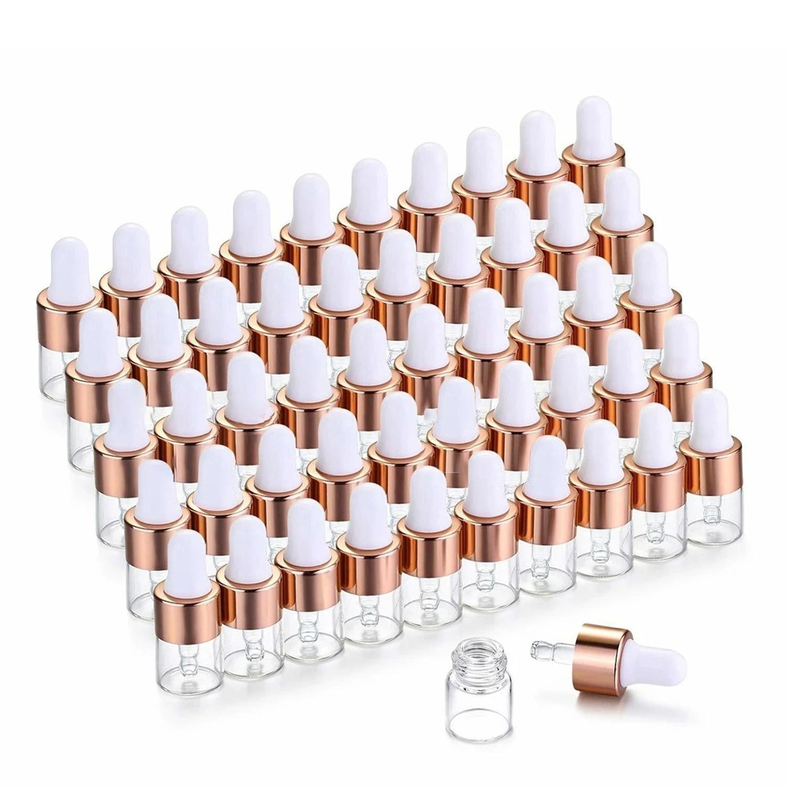 50x Portable Essential Oil Bottle Mini Dropper Bottles for Liquid Travel