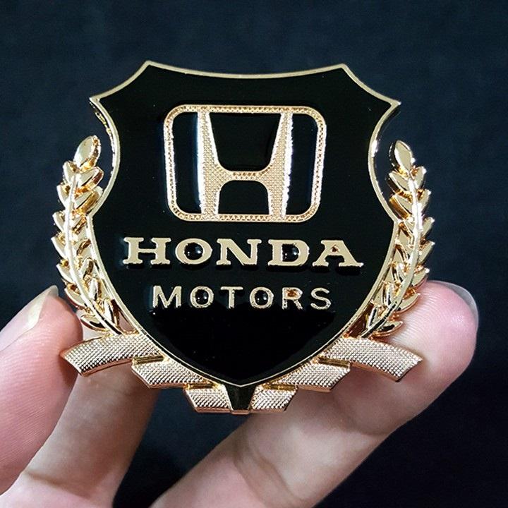 Bộ 2 logo bông lúa nổi Honda dán trang trí Ngoại thất ô tô