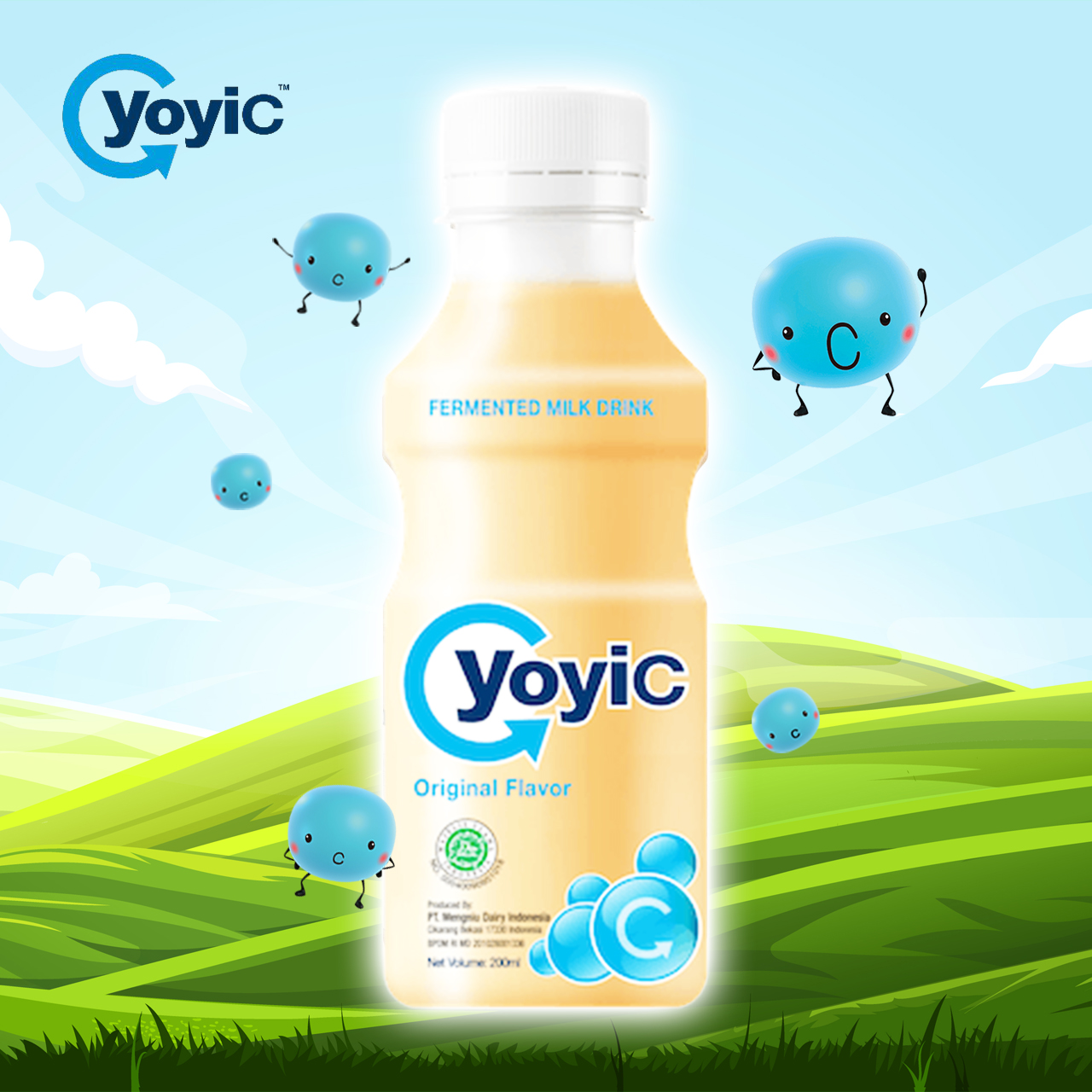 (Lốc 12 chai) Sữa Chua Uống YOYIC Lên Men Tự Nhiên Hỗ Trợ Tiêu Hoá 200ml - Vị Tự Nhiên