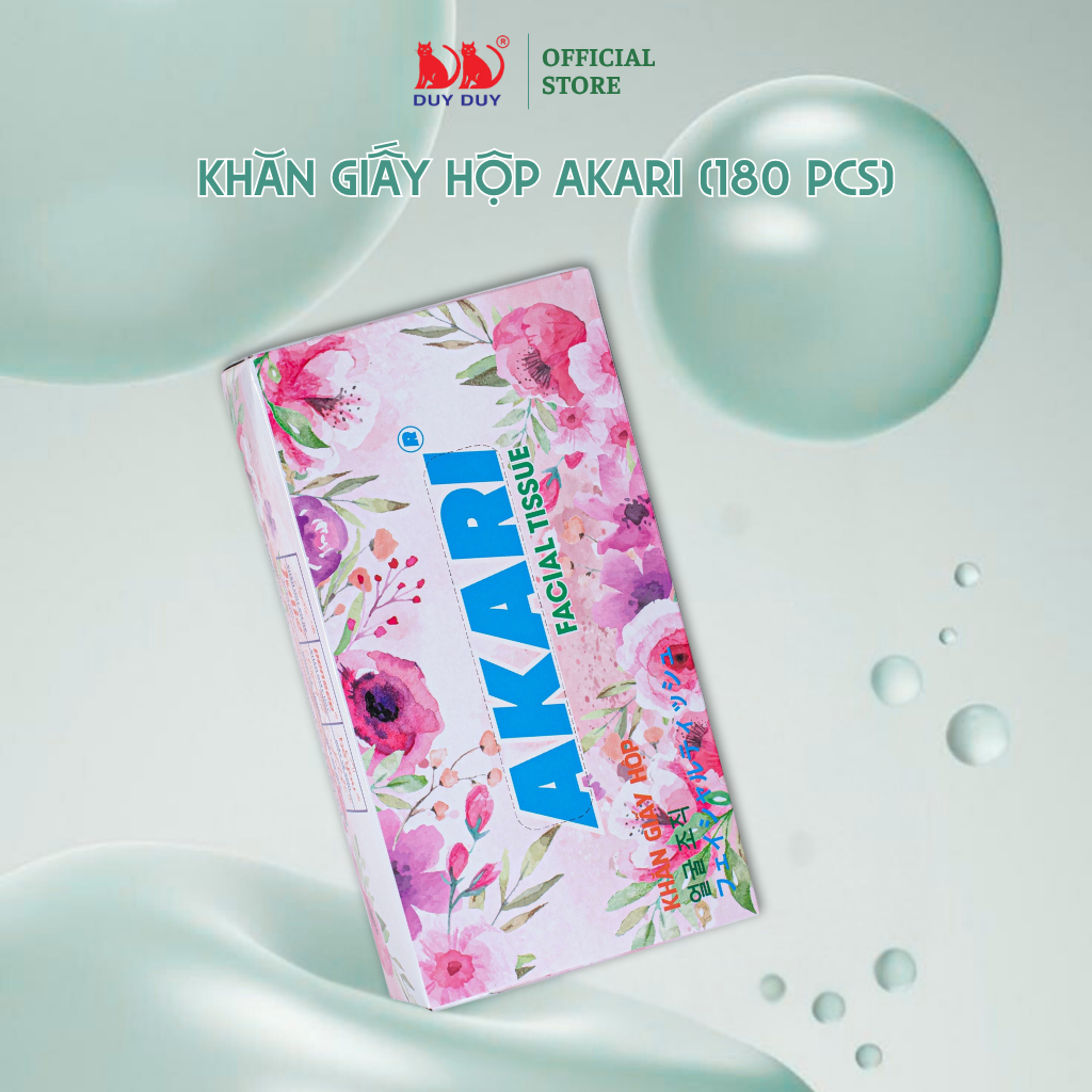 Combo 10 gói Khăn giấy rút Akari 100% bột giấy 180 tờ (18x20cm) mềm mịn cao cấp