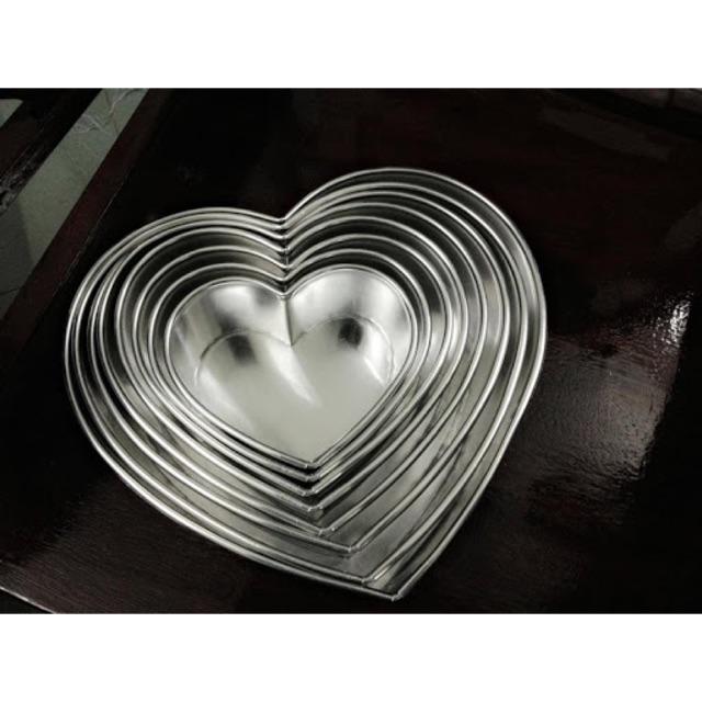 Khuôn tim làm bánh đế liền các size 14, 16, 18, 20, 22cm