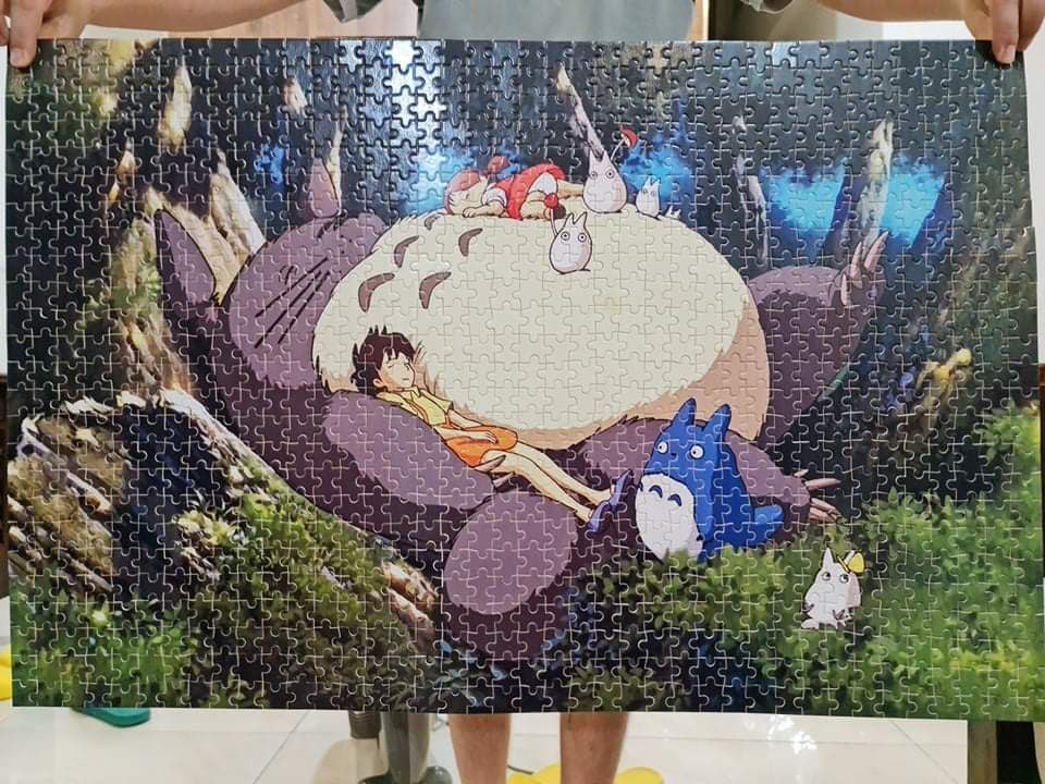 Tranh Ghép Hình 1000 Mảnh Gỗ Jigsaw Puzzle, Tranh Ghép Hình Bằng Gỗ Kích Thước Lớn 75x50cm/Totoro Ngủ/Tranh Ghép Hình Tư Duy