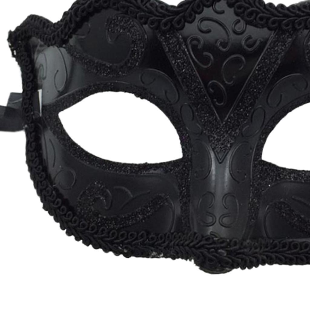 6 Pieces Women Mens Masquerade Ball Mask Venetian Party Eye Mask Black