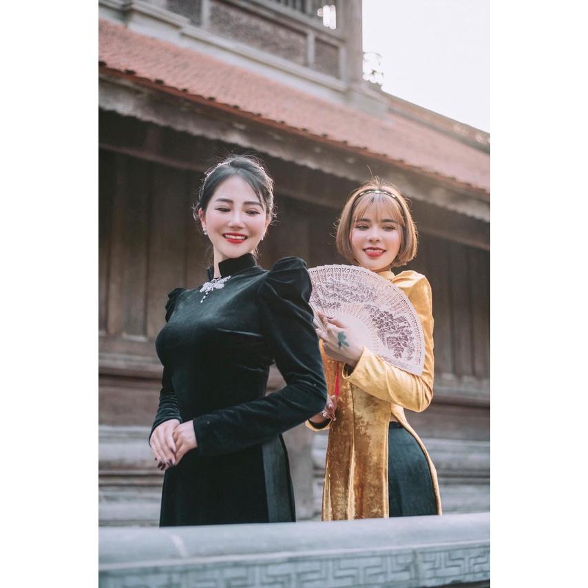 Áo dài chụp xinh_nhung cao cấp