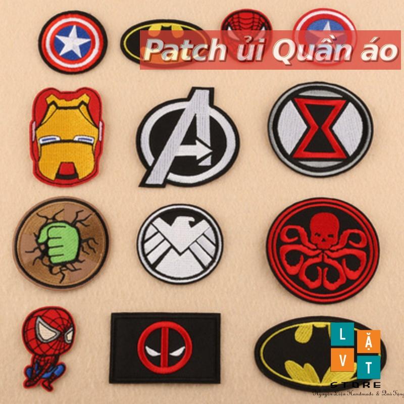 Sticker, Logo Patch Ủi Quần Áo phong cách Siêu Anh Hùng Marvel