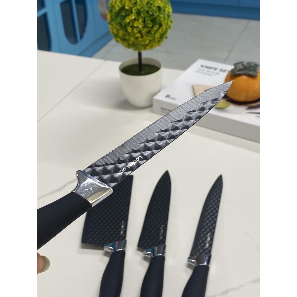Bộ Dao Nhà Bếp 6 Món Cao Cấp Màu Đen CKK103S6