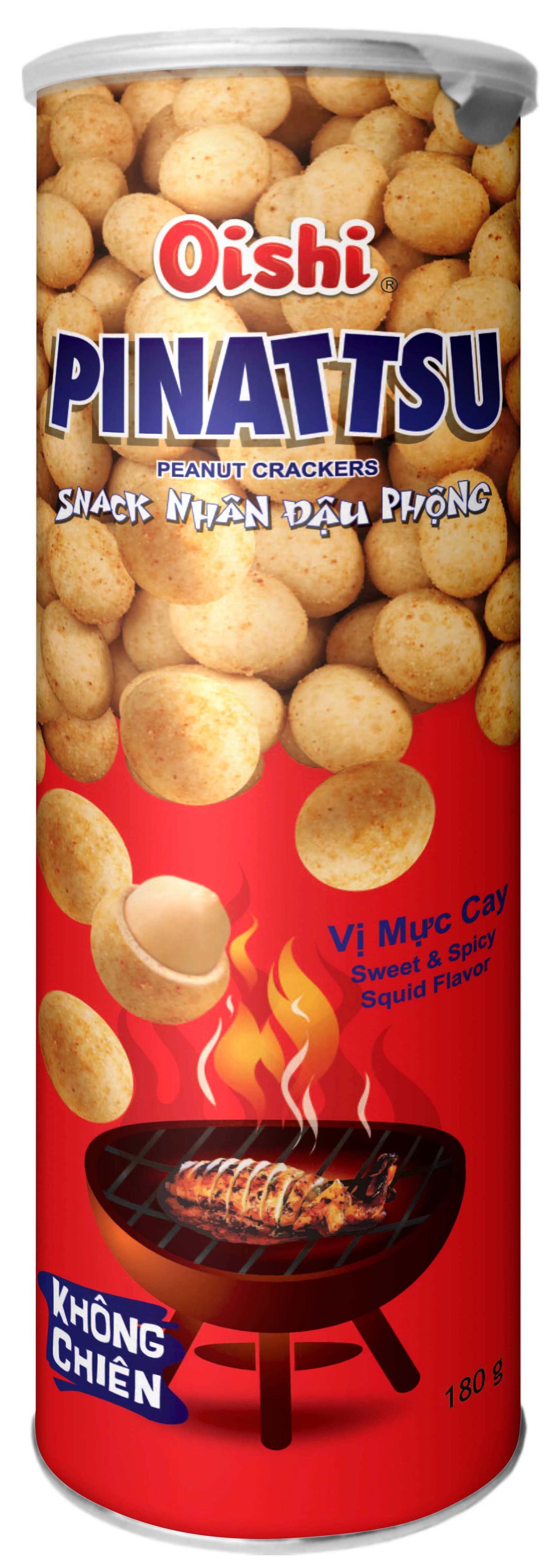 Combo 4 lon Snack Nhân Đậu Phộng Vị Mực Cay