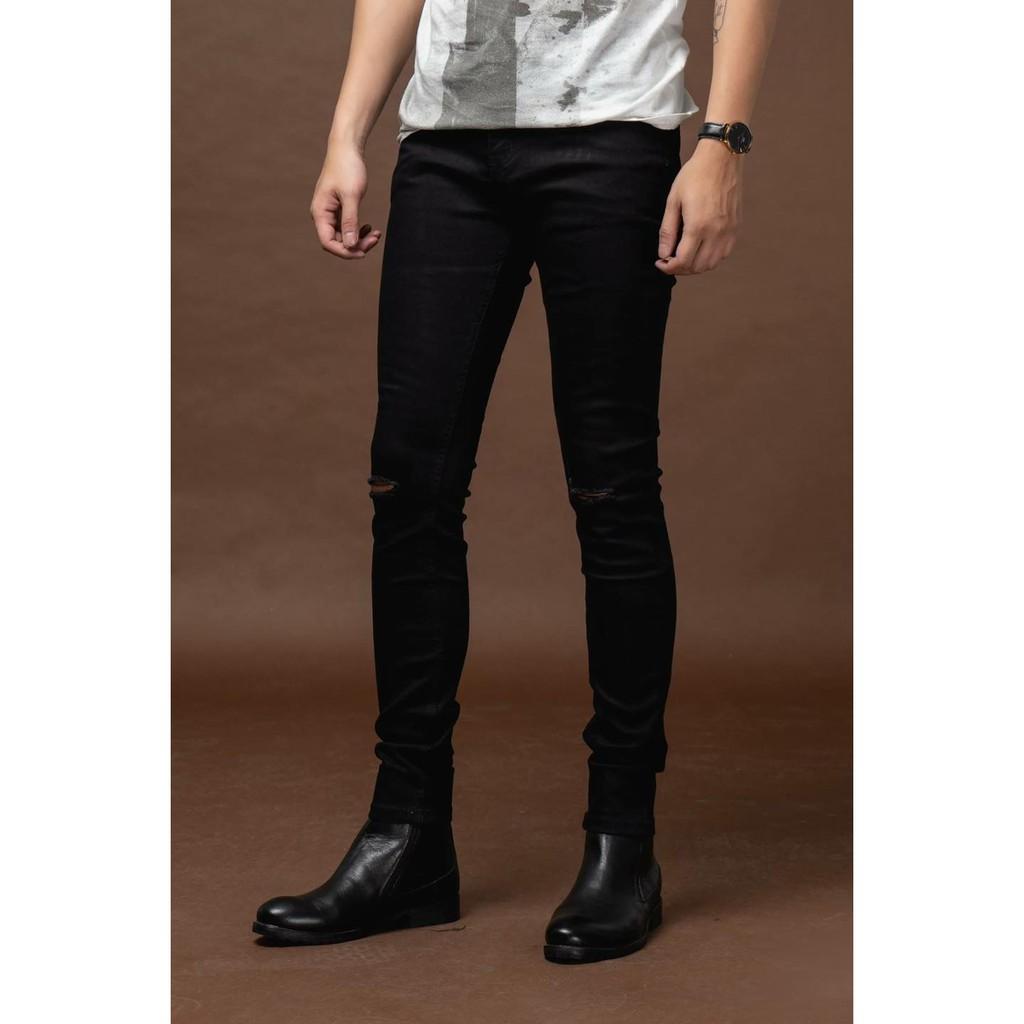 QUẦN JEAN SKINNY RÁCH GỐI KHÓA ZIP GẤU, KHÔNG ZIP GẤU SIÊU CẤP