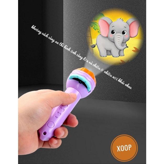SALE !!! MÁY CHIẾU ĐÈN PIN PHÁT SÁNG THẾ HỆ 2 10 ĐĨA 80 HÌNH ẢNH CHO BÉ