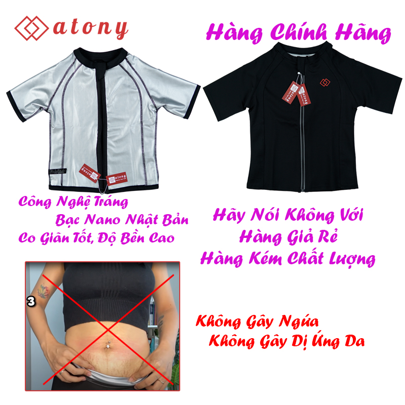 Áo Đổ Mồ Hôi Giảm Mỡ Bụng ATONY - Hàng Cao Cấp, Giúp Sinh Nhiệt, Đốt Cháy Calories, Mỡ Thừa, Hỗ Trợ Tập Gym/Yoga/Chạy Bộ/Zumba