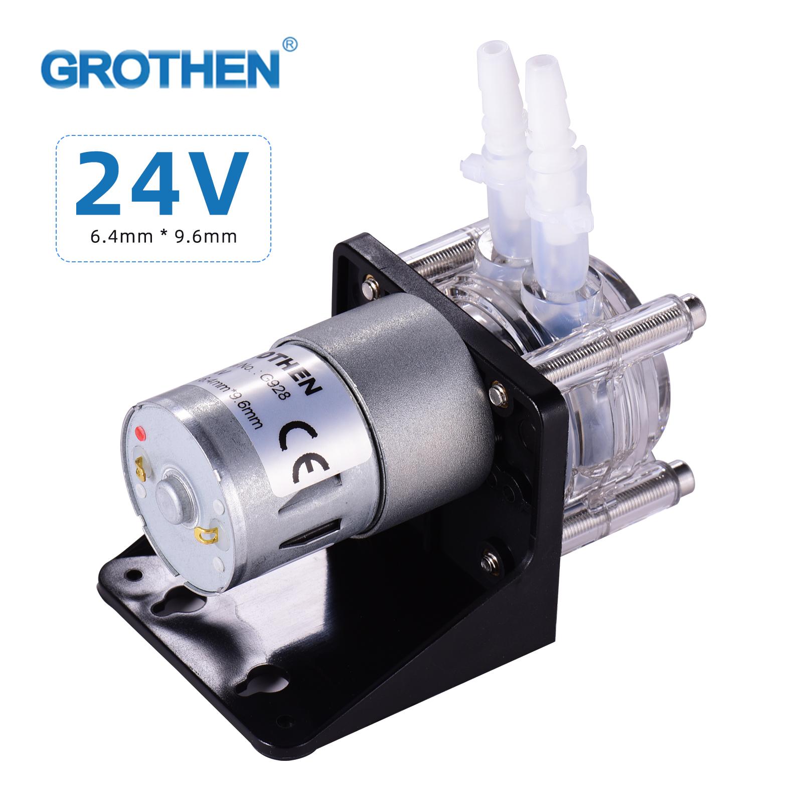 GROTHEN DC 24V Peristaltic Pump with Silicone Tubing High Flow Water Liquid Pump Dosing Vacuum Pump Self-Priming
