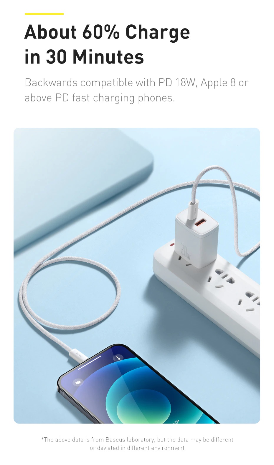 Cáp sạc nhanh Baseus Dynamic Series PD 20W Type-C to Lai-ning dành cho sản phẩm táo (Fast Charging &amp; Data Cable) - Hàng chính hãng