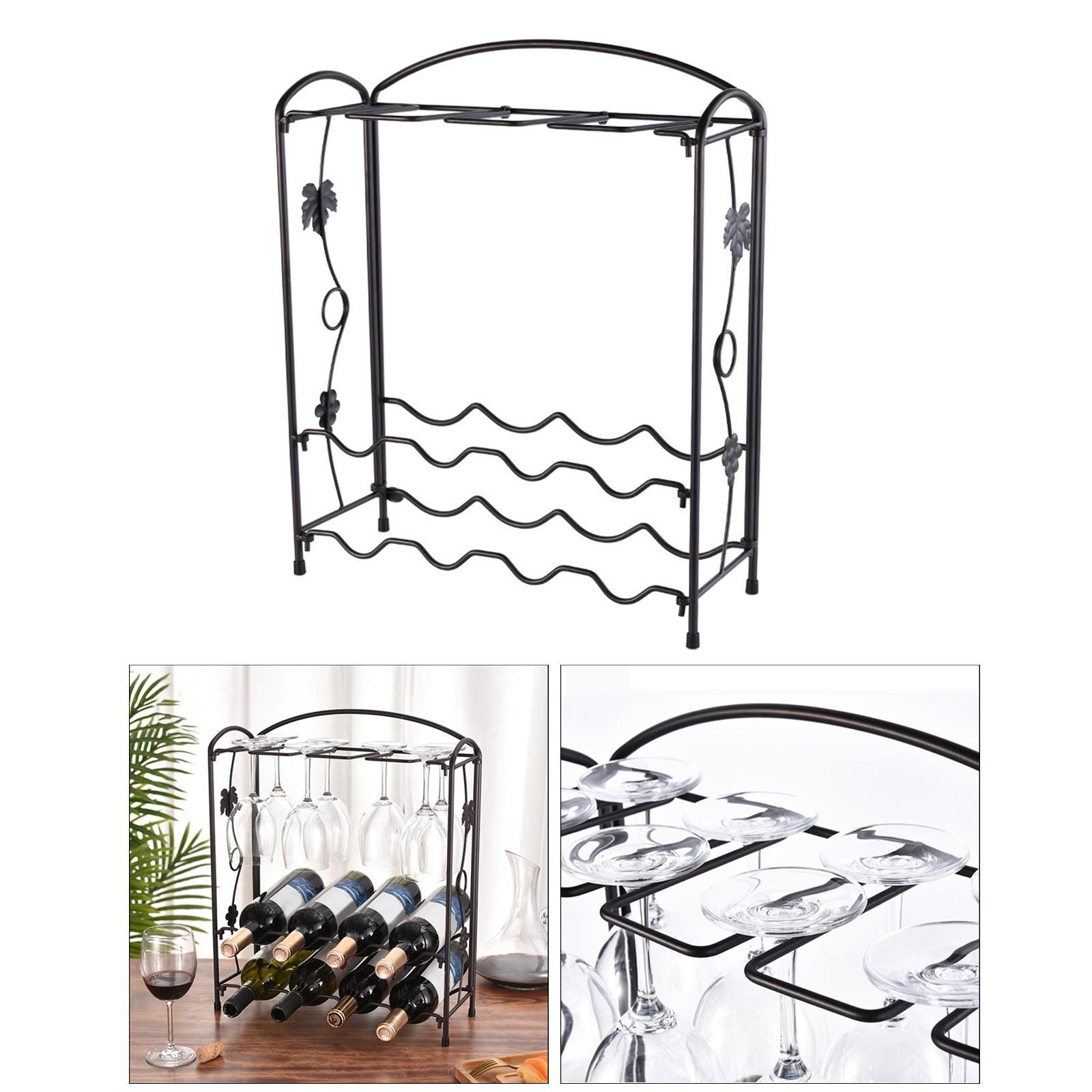 2-Tier Stackable Standing Wine Rack No Assembly Required for Bedroom Office