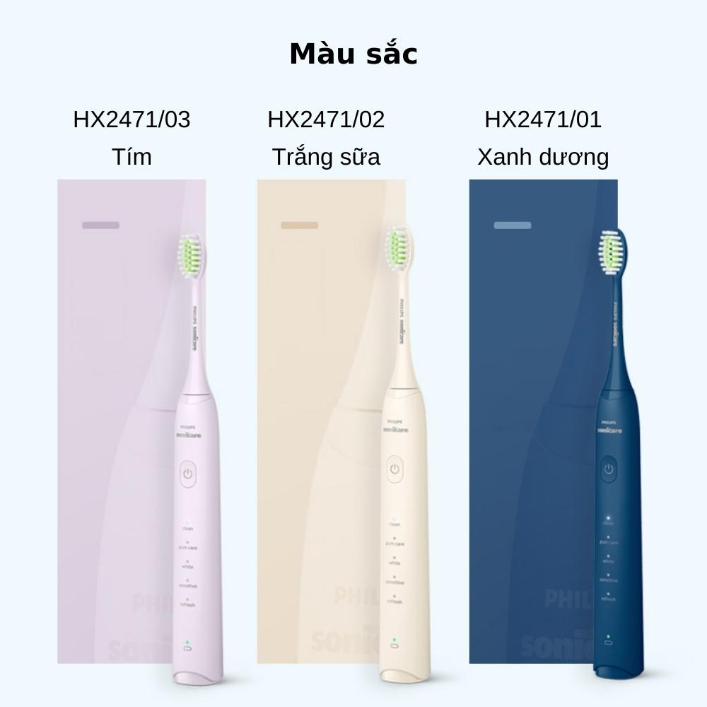 Bàn chải đánh răng điện Philips HX2471 với 5 chế độ làm sạch Công nghệ Sonicare Advanced Sonic - Hàng nhập khẩu