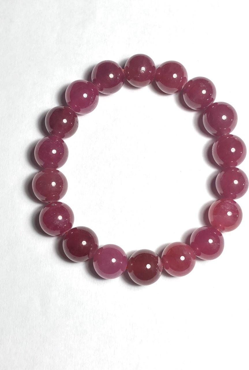 Vòng Tay Đá Ruby Thiên Nhiên 10mm 18 hạt tặng kèm giấy kiểm định