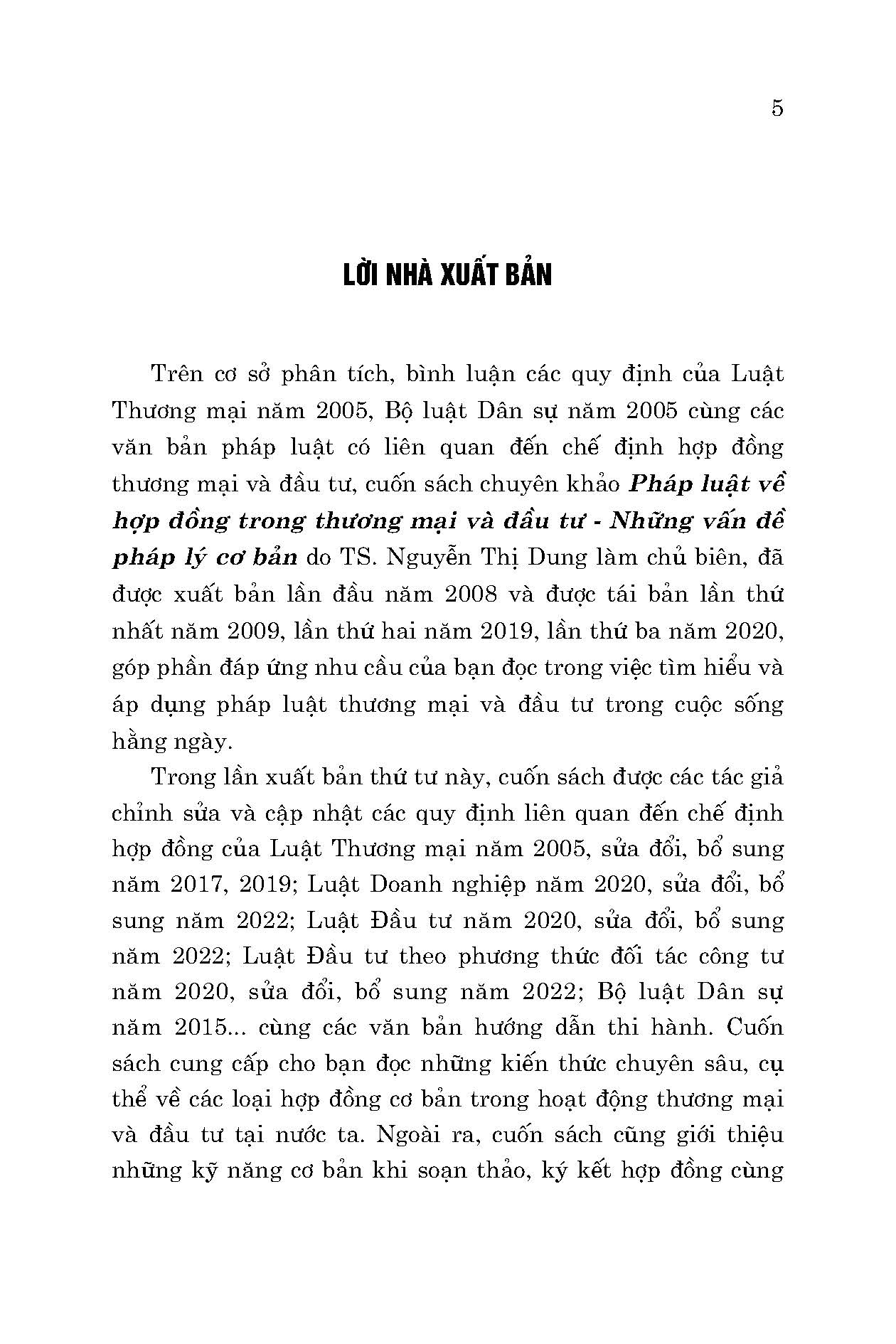 Pháp Luật Về Hợp Đồng Trong Thương Mại Và Đầu Tư - Những Vấn Đề Pháp Lý Cơ Bản (Sách chuyên khảo)