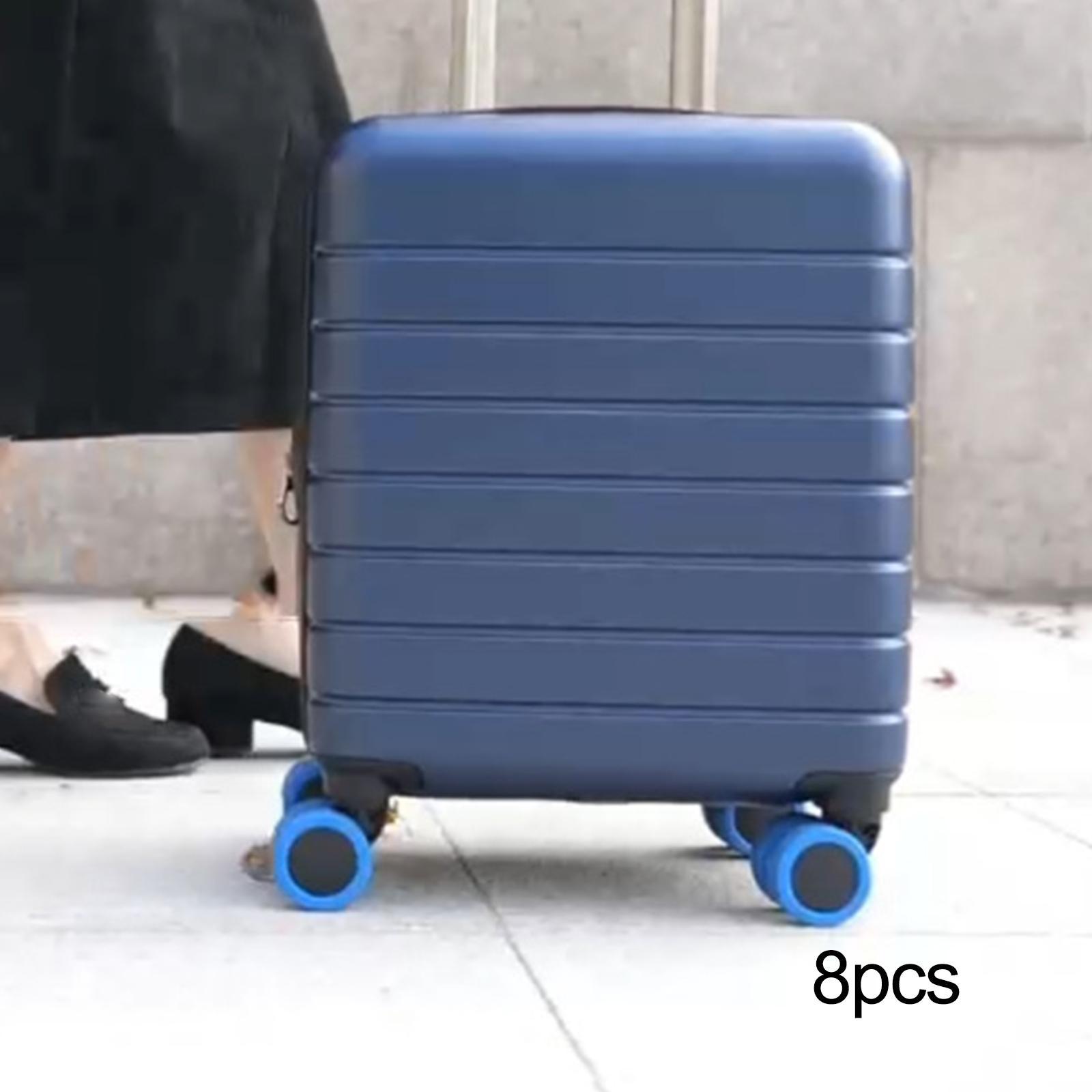 8 Pieces Luggage Wheels Covers 2.05'' Diamter Soft and Elastic Scratch Guard