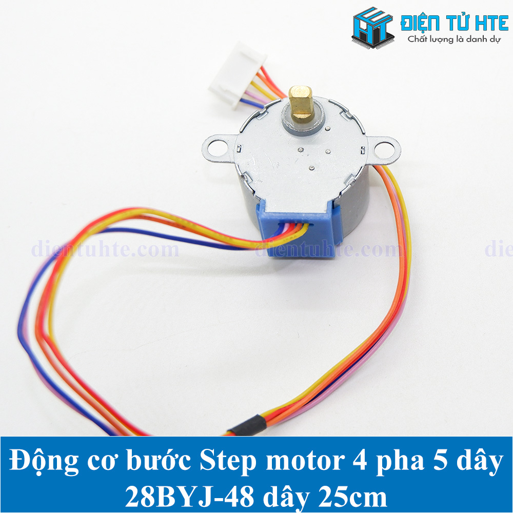 Động cơ bước Stepper motor 4 pha 5 dây 28BYJ-48 5V 12V dây 25cm