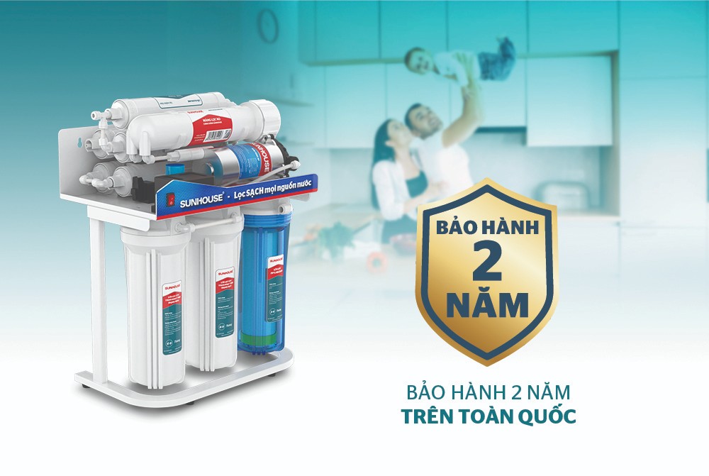 Máy lọc nước R.O không vỏ Sunhouse SHA88512KV, Bộ 6 lõi, lọc sạch nước, bổ sung khoáng chất, Màng lọc R.O Hàn Quốc, Bảo hành 2 năm tại nhà trên toàn quốc- hàng chính hãng