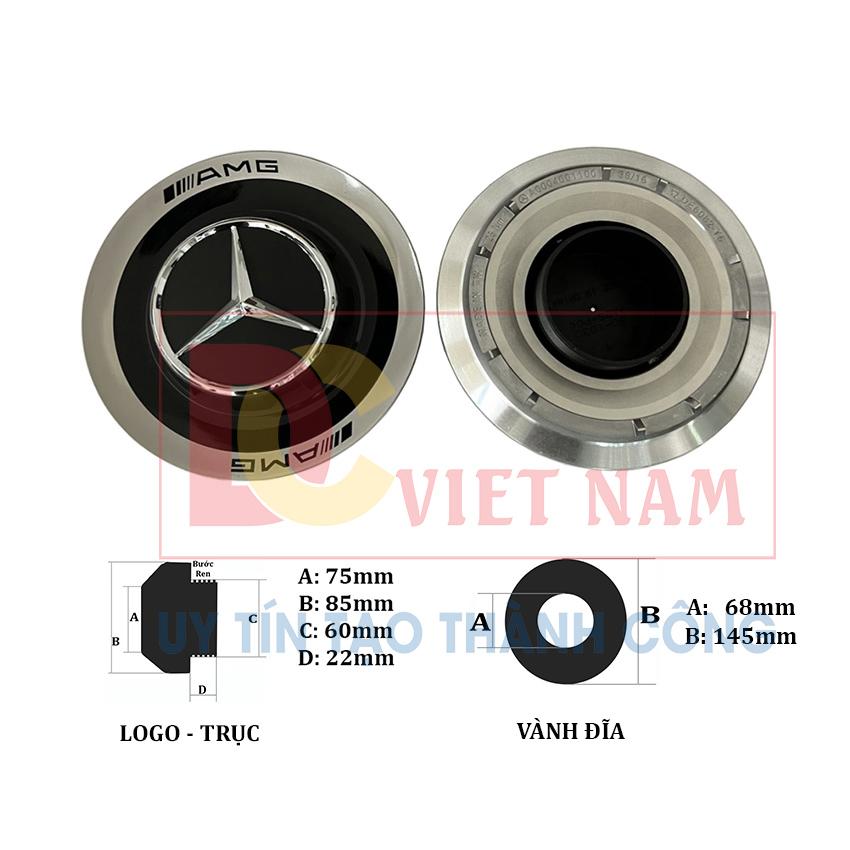 Logo chụp mâm, ốp lazang bánh xe ô tô Maybach AMG DE6082-T6