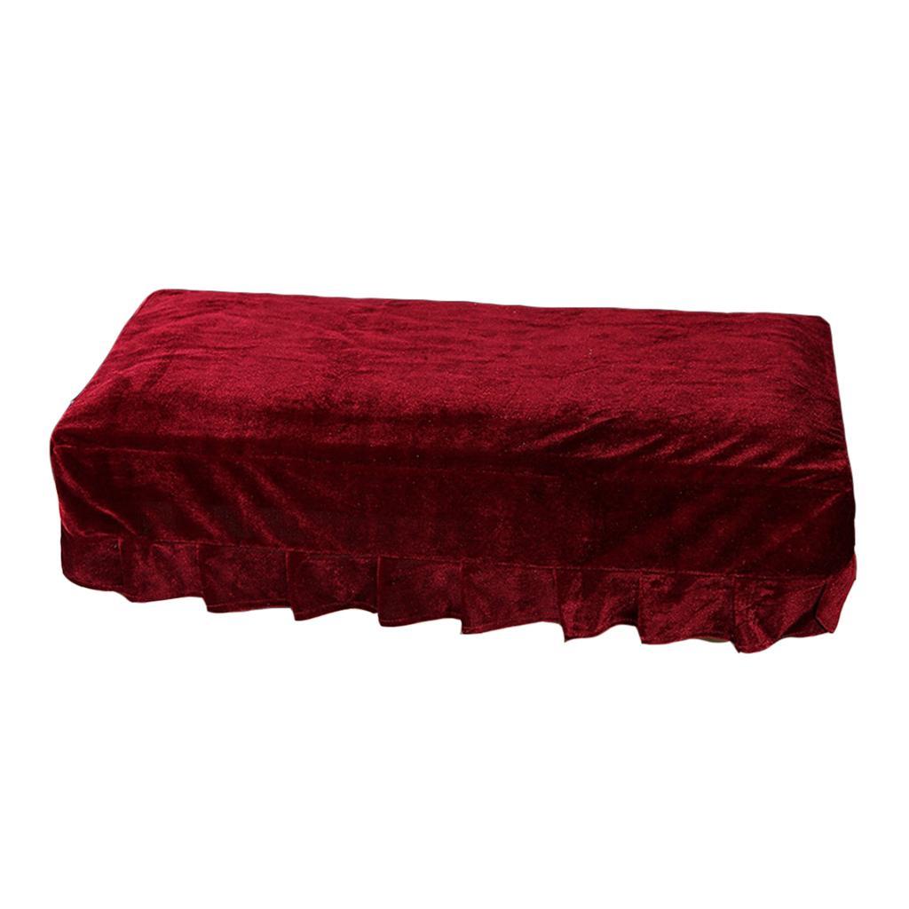 Grand Piano Velvet Bordered Dust Protective Cover + 1-Seater Bench Cover