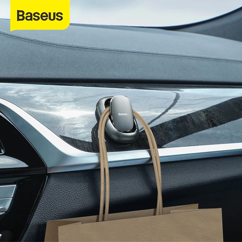 Miếng dán móc treo đa năng Baseus Beetle Vehicle Hook (2 PCS / Set , Aluminum Alloy, 3M Sticker Paste Holder for Car ) - Hàng Chính Hãng