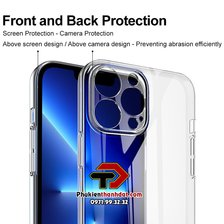 Ốp lưng trong suốt dành cho iPhone 13, 13 Pro, 13 Pro Max hiệu IMAK không ố màu - Hàng nhập khẩu