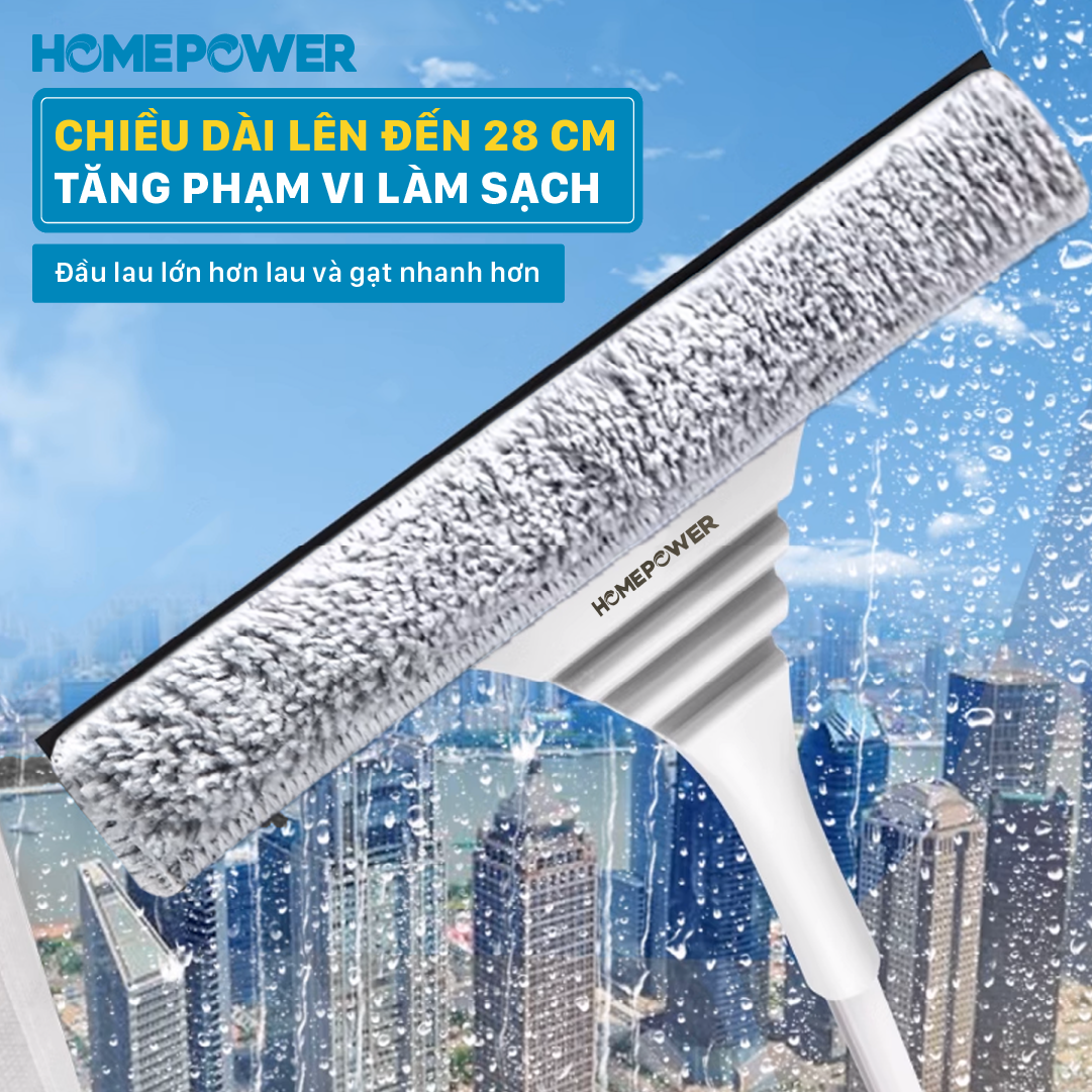 Cây Lau Kính Gạt Nước Homepower HK-01, Cây Gạt Kính Thông Minh Đầu Lau Đàn Hồi