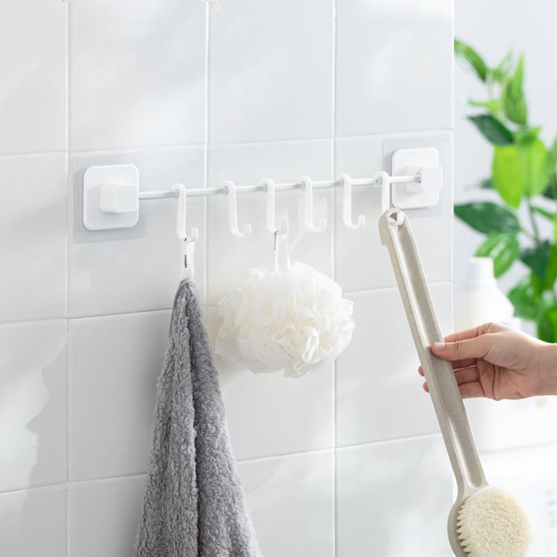 Giá Rẻ Đục Lỗ Treo Tường Giá Treo Đơn Giản Với 8 Móc Tự Do Di Chuyển Được Móc Treo Dao Kéo Móc Vật Dụng Nhà Bếp Cho Dropshipping