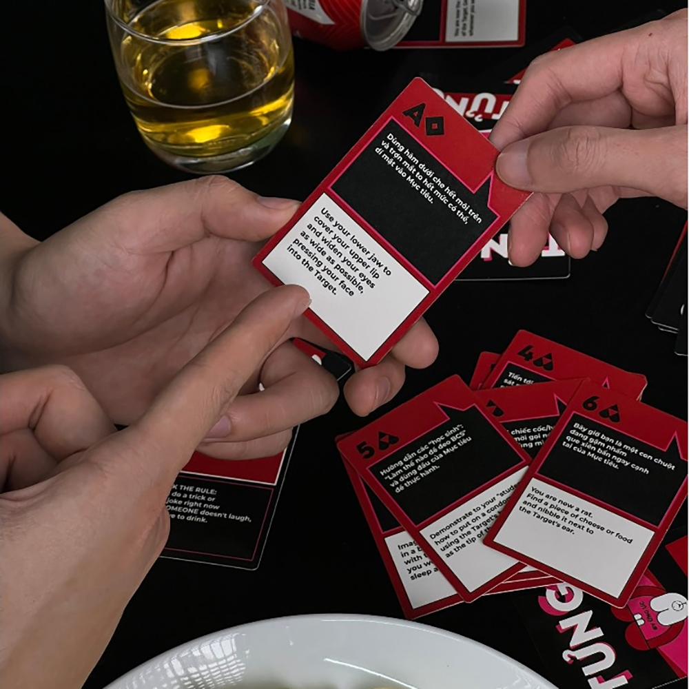 Bộ bài Drinking Game song ngữ Tưng Tửng cho hội bạn, boardgame chơi uống rượu cực vui