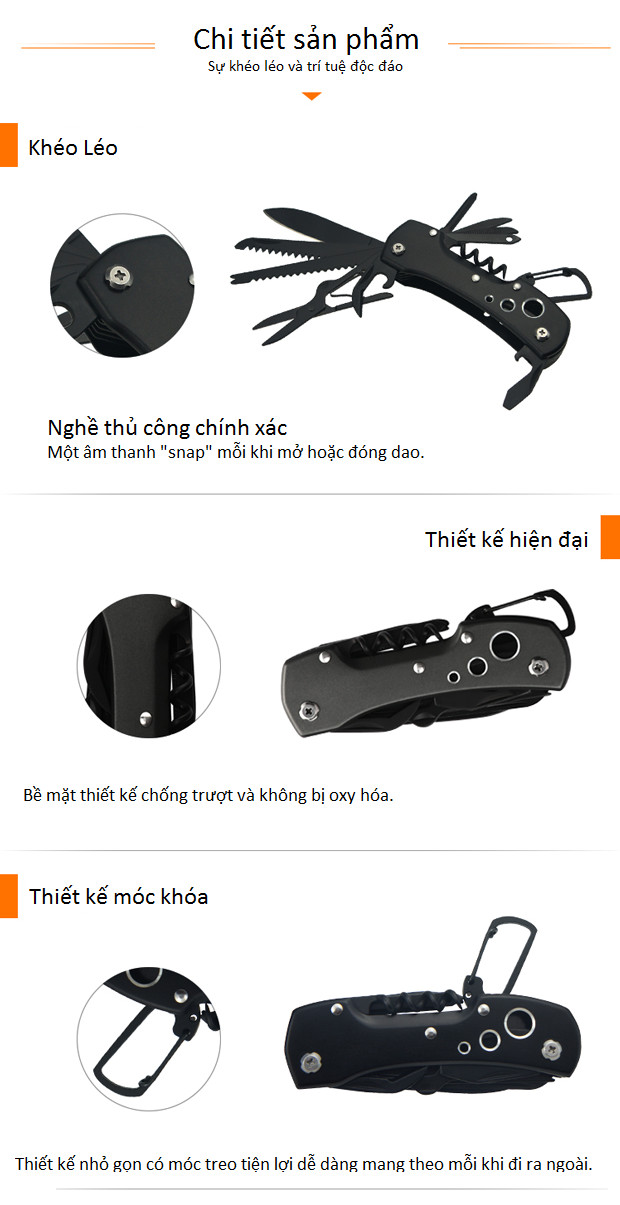 Móc khóa đa năng KH5011K - Tặng kèm 01 miếng thép đa năng để ví