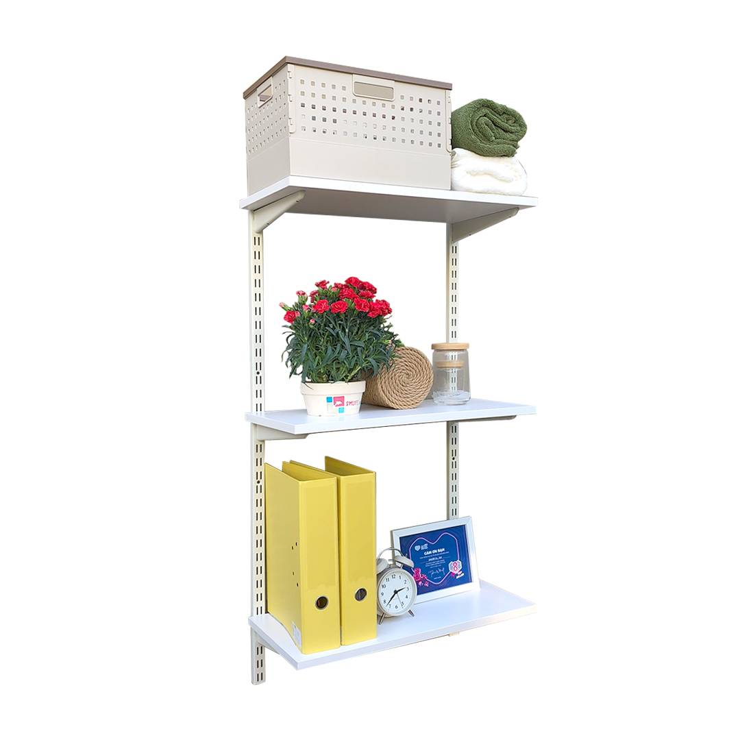 Kệ Ray Tường SMLIFE Railshelf 3 Tầng H120cm - Kệ Sách Treo Tường Tùy Biến Kích Thước & Vị Trí Hiện Đại Cho Căn Hộ Nhỏ