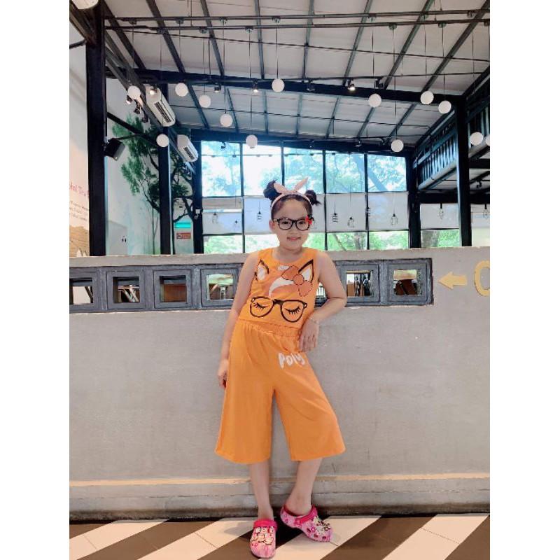 Bộ áo croptop quần lửng ống rộng size đại - Đồ bộ trẻ em