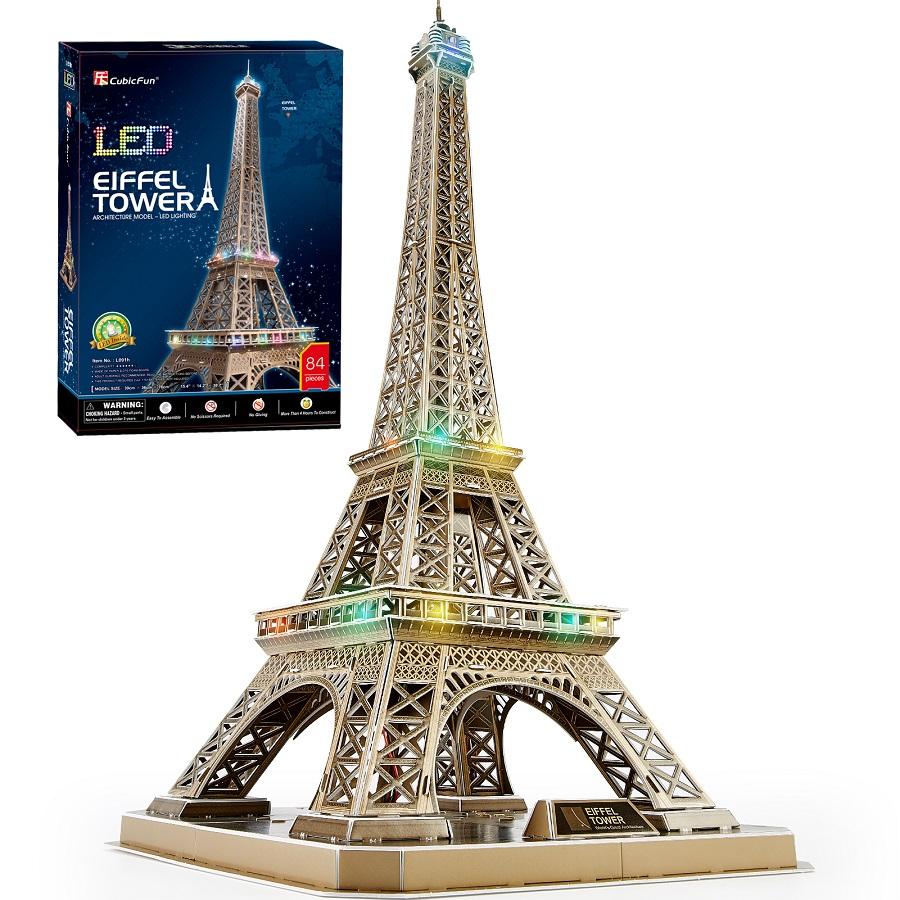 Đồ Chơi Trẻ Em Xếp Hình 3D Có Đèn Led: Tháp Eiffel CUBIC FUN L091H