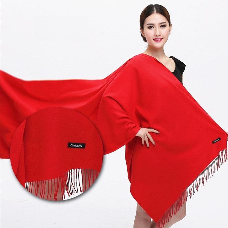 Khăn Quàng Cổ Nữ Jussy Fashion Chất Khăn Choàng Cổ Len Cashmere Dày Mịn Nhiều Màu Kích Thước 180x80cm