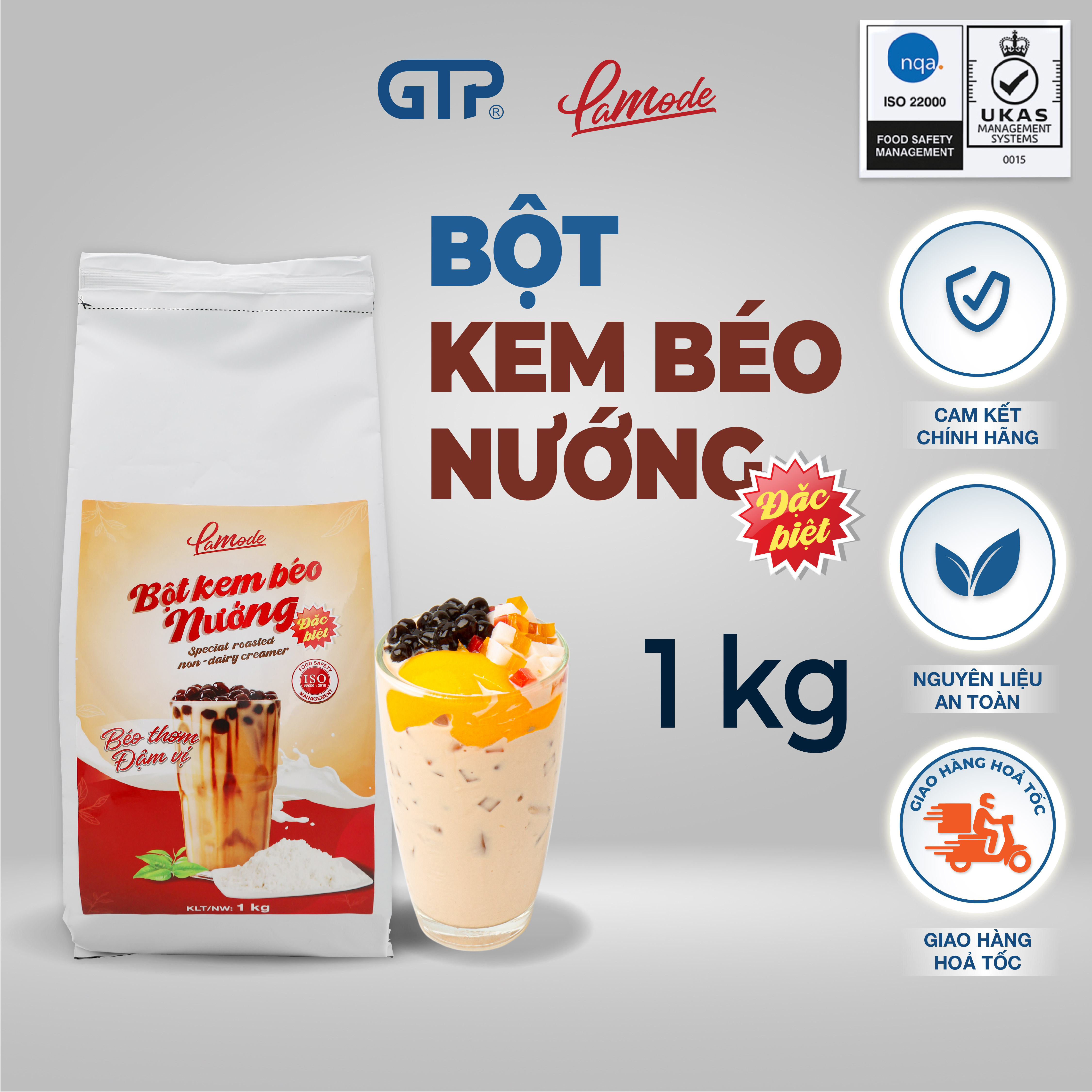 Bột kem béo nướng Lamode (Đặc Biệt) 1kg - dùng pha trà sữa béo thanh, làm bánh, chè, ...