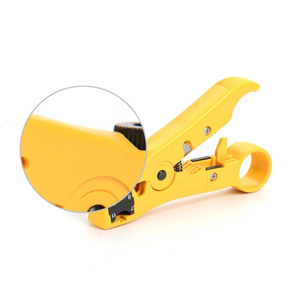Rotary Coaxial Cable Wire Cutter Stripping Tool RG69/6/11/7 Stripper Yellow