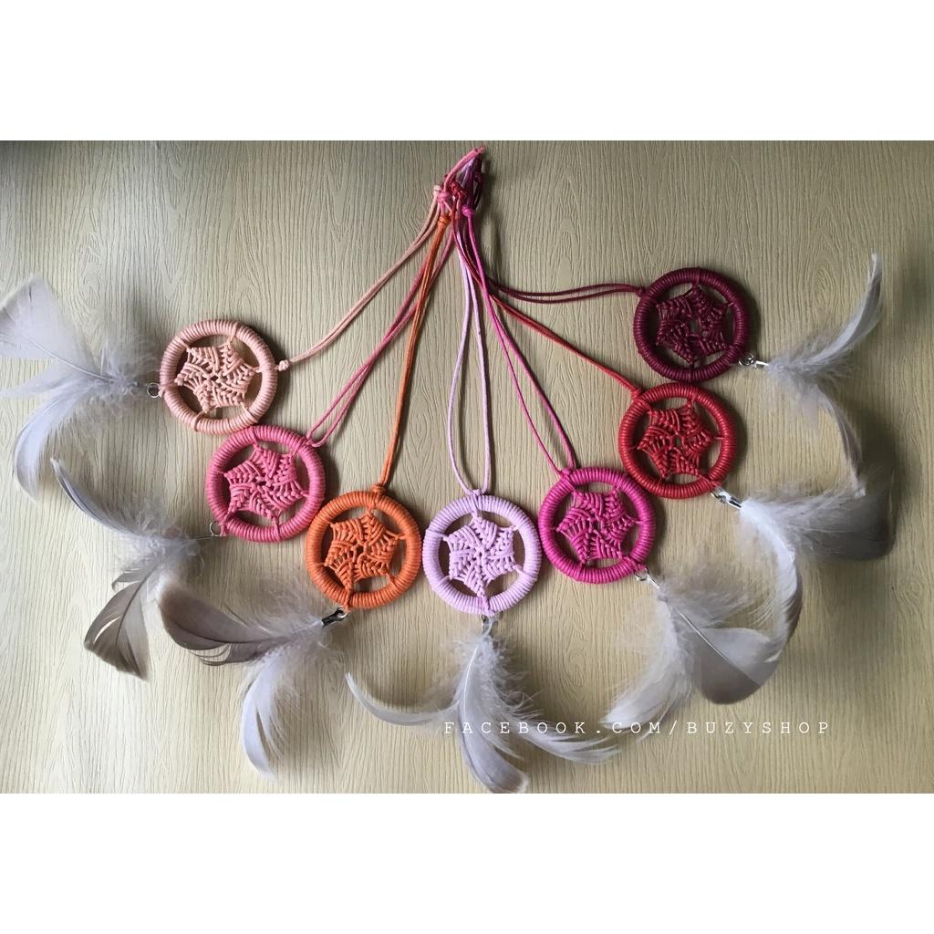 MẪU.2(bộ nguyên liệu/thành phẩm) dreamcatcher treo trang trí, làm móc khóa - mẫu phối cùng màu (28 màu)