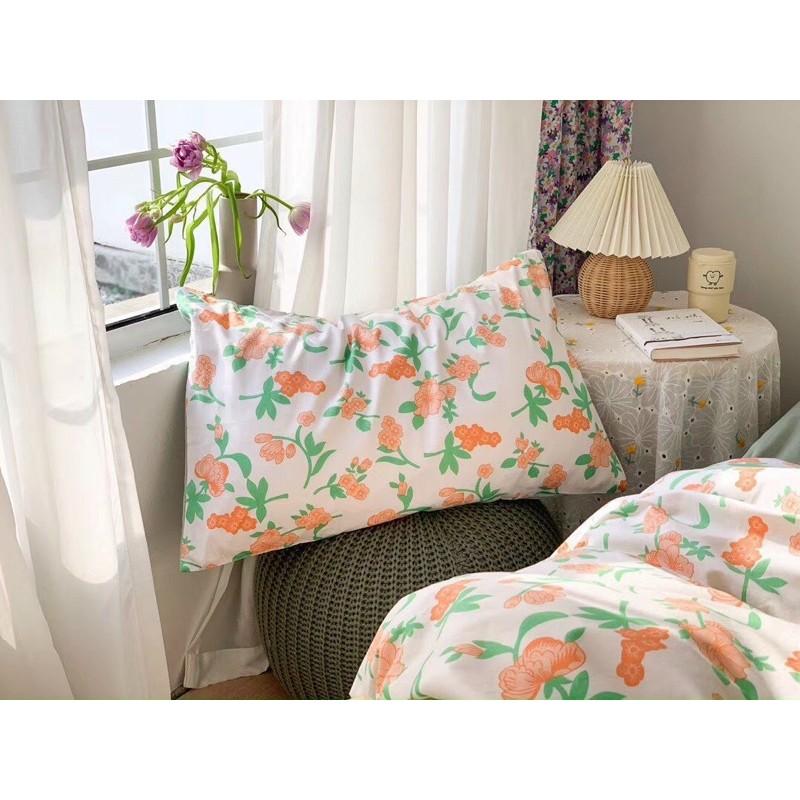 Bộ Chăn Ga Gối Cotton Living 100%cotton Hàng Nhập Khẩu Cao Cấp 4 Món Hoa Vintage 2021