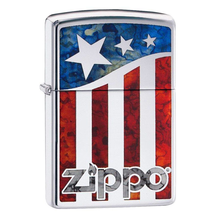 Bật Lửa Zippo 29095 - Bật Lửa Zippo Us Flag Polished Chrome