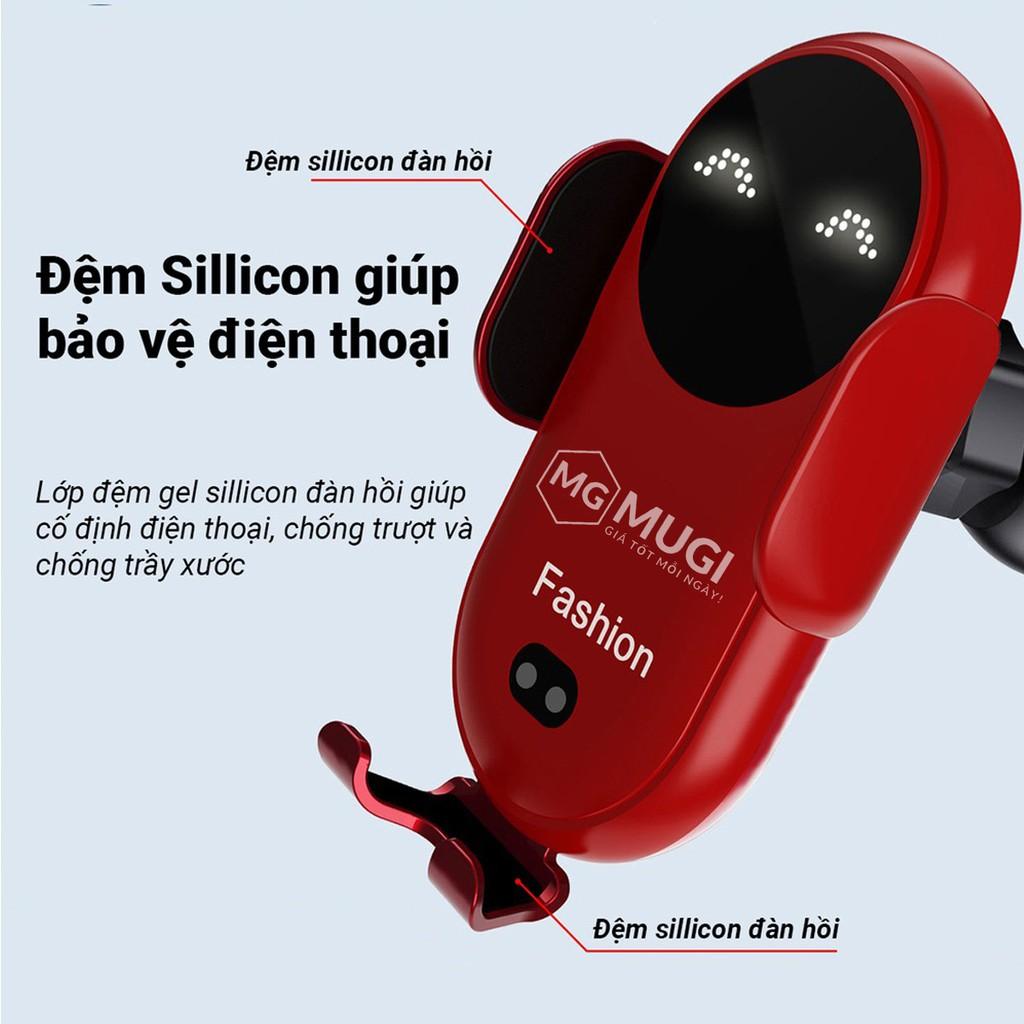 Kẹp điện thoại ô tô cảm ứng tự mở/giữ điện thoại tích hợp sạc không dây 15W
