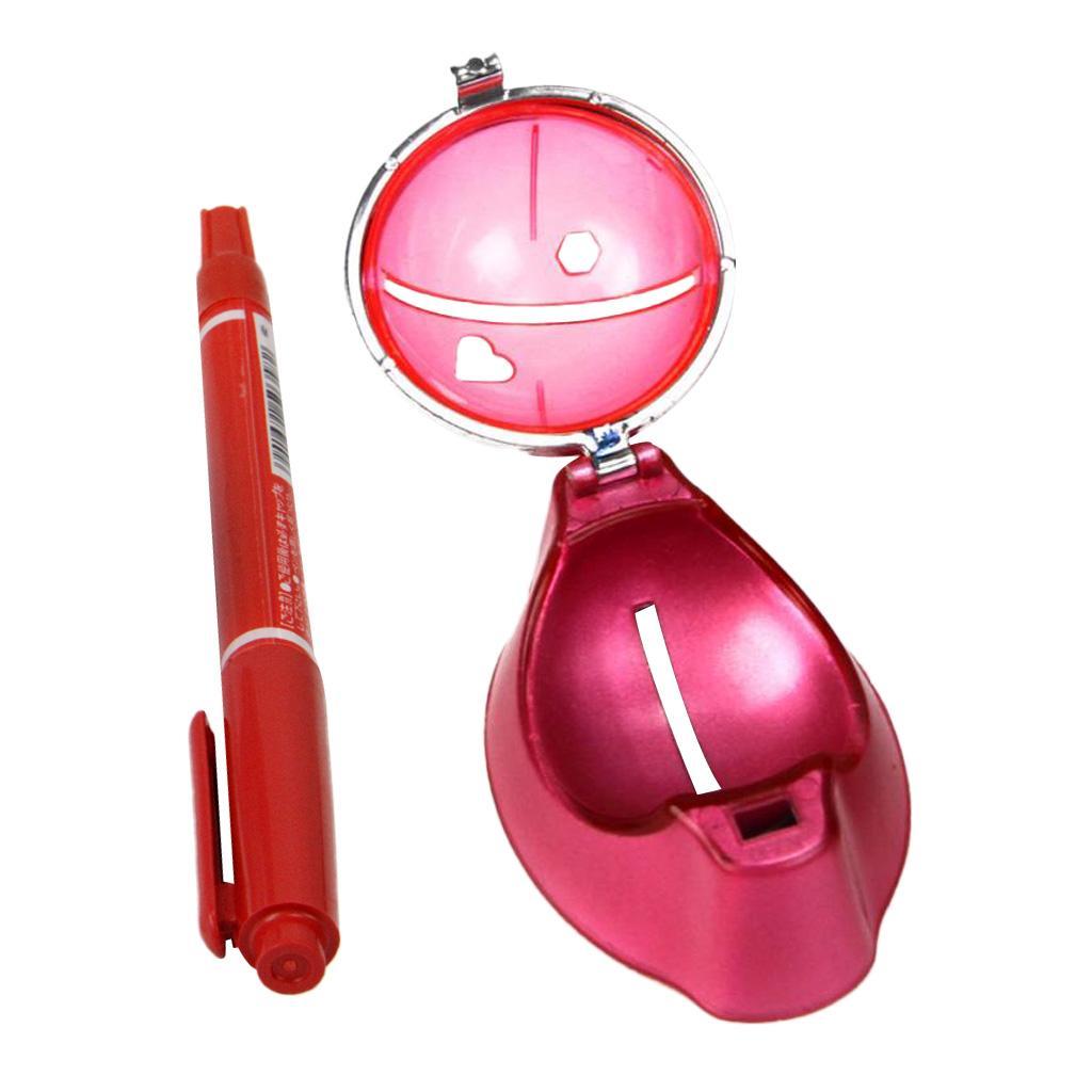 Golf Ball Liner Marker Putting Drawing Alignment Tool with Pen Pink
