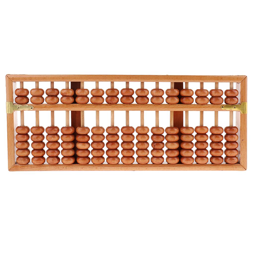 Wooden Frame Beads 15 Rods Chinese Abacus Counting Tool Calculater for Child