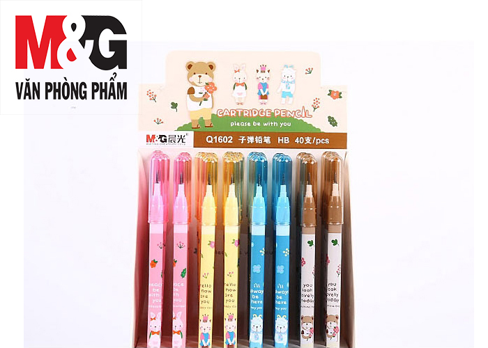 Bút chì khúc M&G AMPQ1602 thân có hình Mèo, Thỏ, Gấu