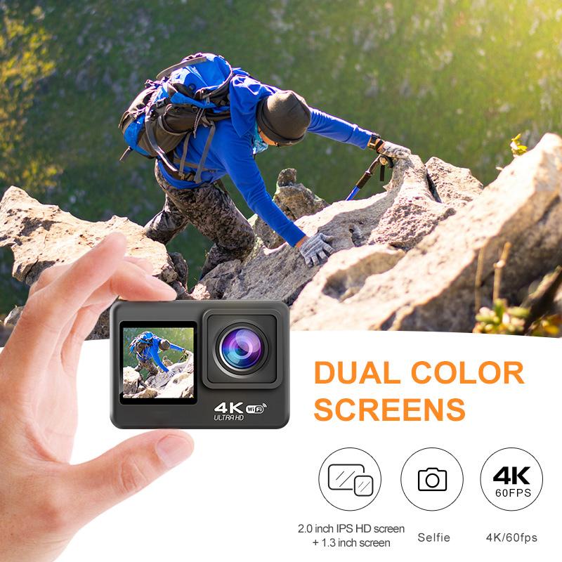 Camera hành động Skara 4K 60fps 2.0 inch màn hình EIS 4x Zoom Video quay 30m không thấm nước Go Pro Sports Mũ bảo hiểm cam