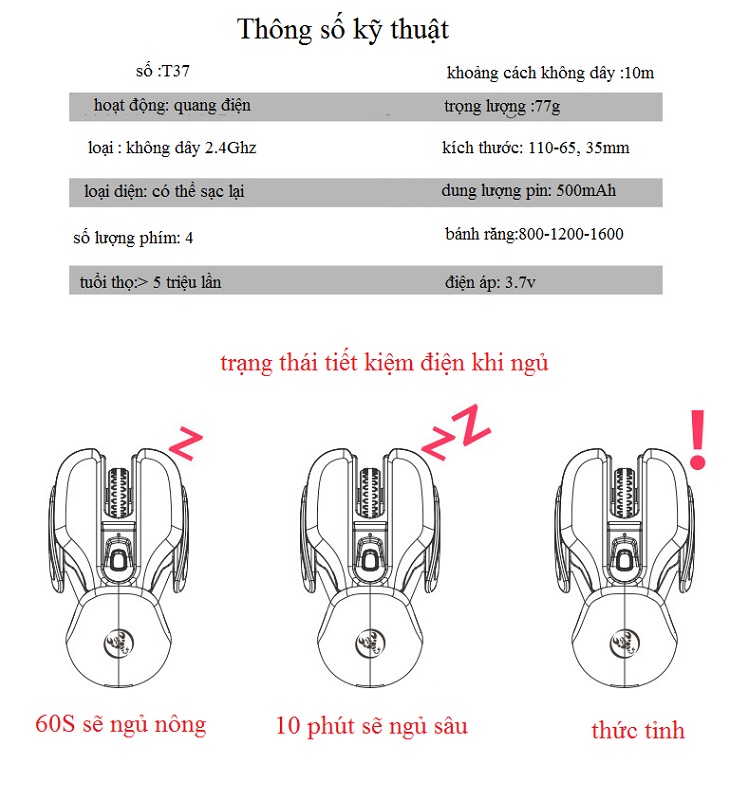 Chuột Không Dây Hình Con Tôm T.37