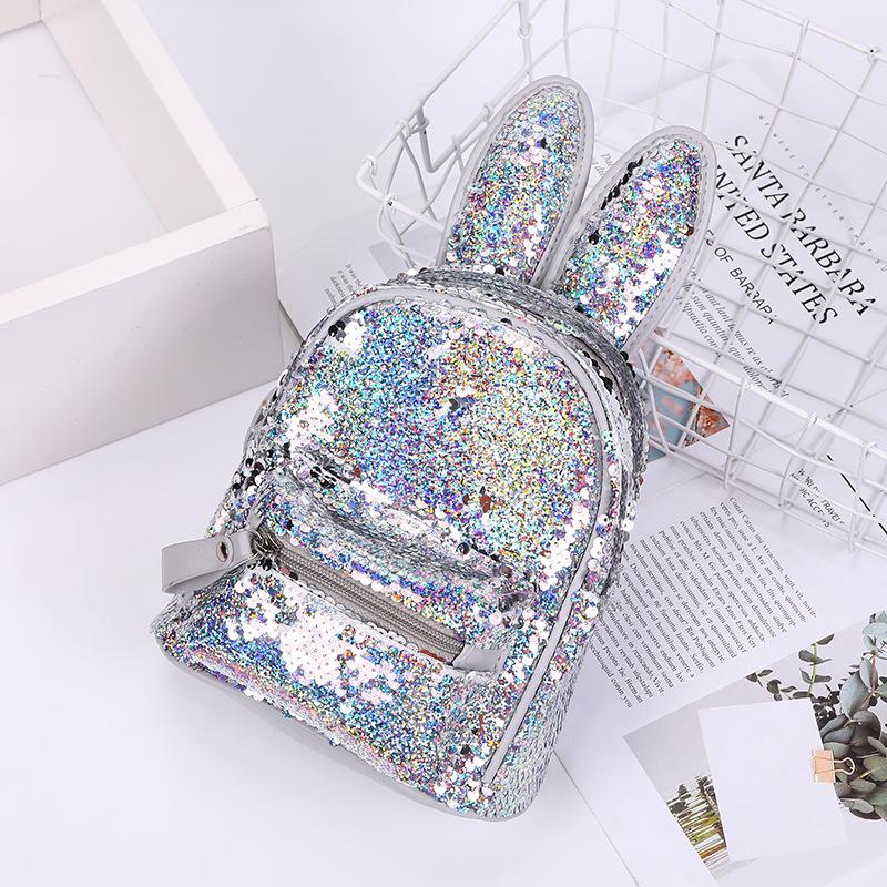 Ba Lô Trẻ Em Nhỏ Túi Thời Trang Đầm Trường Túi Bé Gái Lưng Tai Thỏ Dễ Thương Dây Kéo Trẻ Em Ba Lô Đeo Vai
