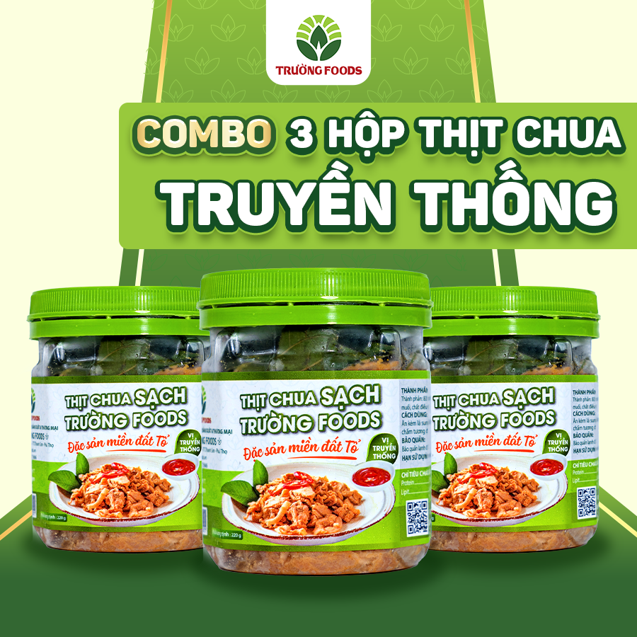 Combo 3 Hộp Thịt Chua Truyền Thống Trường Foods 180g/Hộp