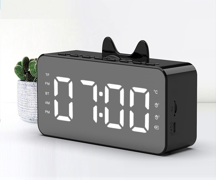 Đồng Hồ Loa Q9 Bluetooth Đa năng Mặt Gương Phát nhạc - Đài FM - Báo Thức